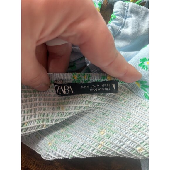 Zara Blue, Green and Yellow Flower Crop Top - Picture 5 of 5